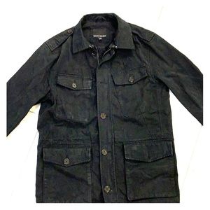 Banana Republic M Black Cotton Canvas Zip Jacket
